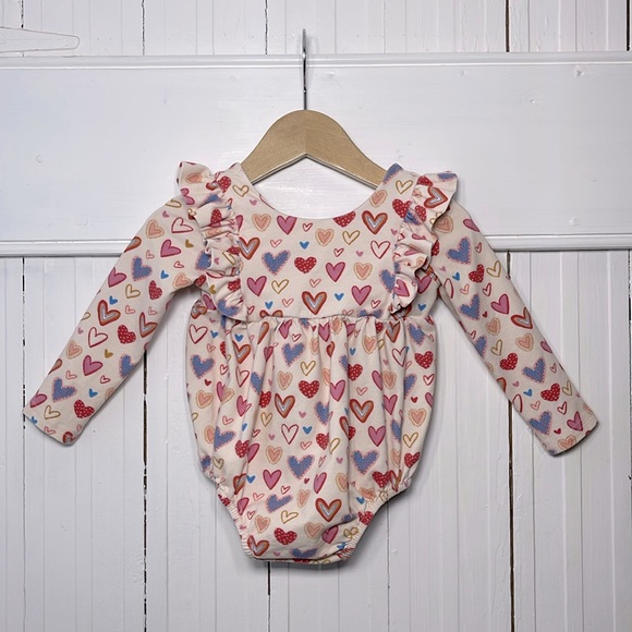 OLLIE JAY THE BEST DRESSED CHILD EUC Adorable Heart Print Bubble - Picture 1 of 1